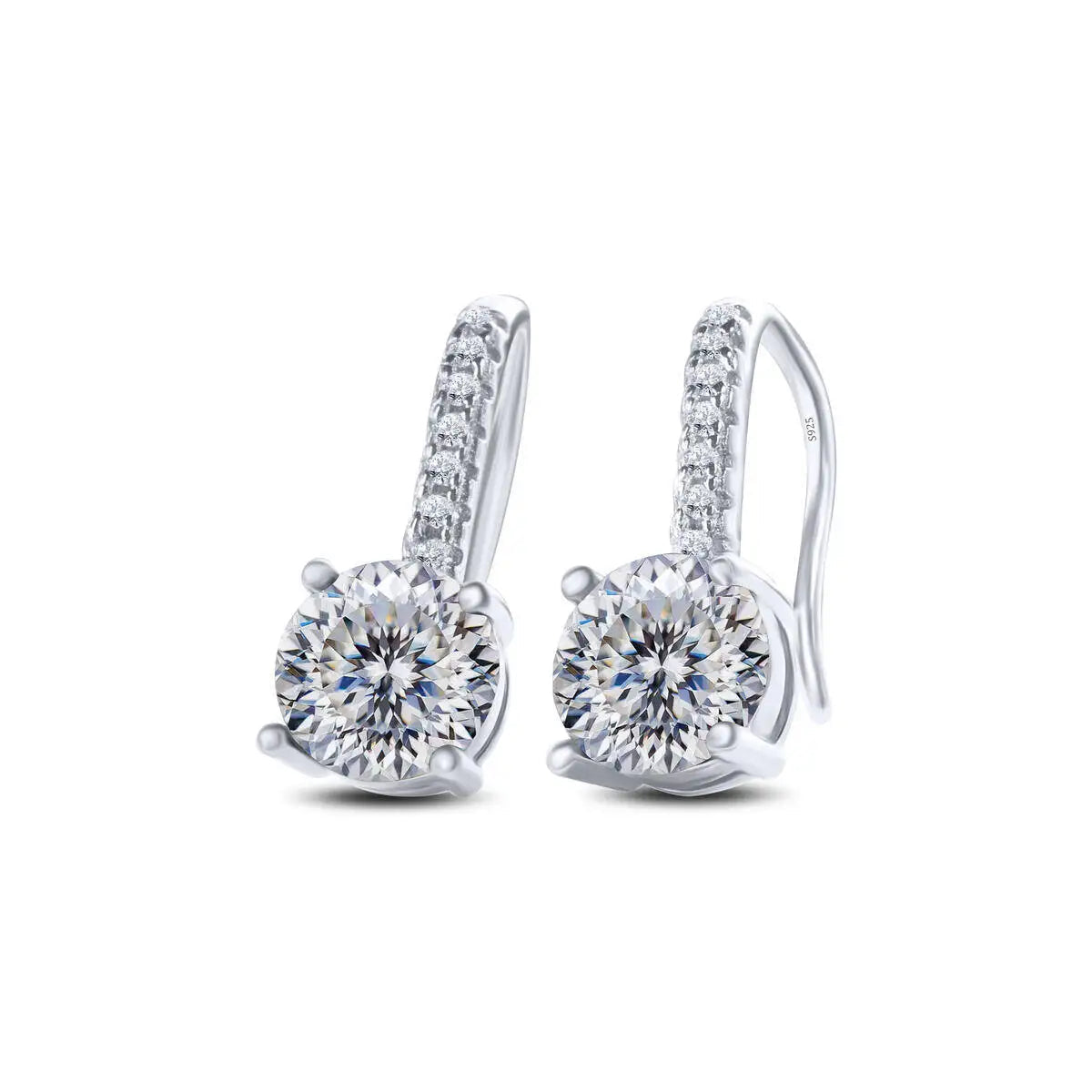 1ct D Color Moissanite 925 Sterling Silver Drop Earrings for Women Wedding BandsCo Straps