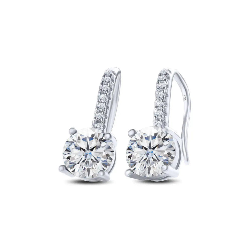 1ct D Color Moissanite 925 Sterling Silver Drop Earrings for Women Wedding BandsCo Straps