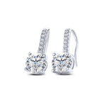 1ct D Color Moissanite 925 Sterling Silver Drop Earrings for Women Wedding BandsCo Straps