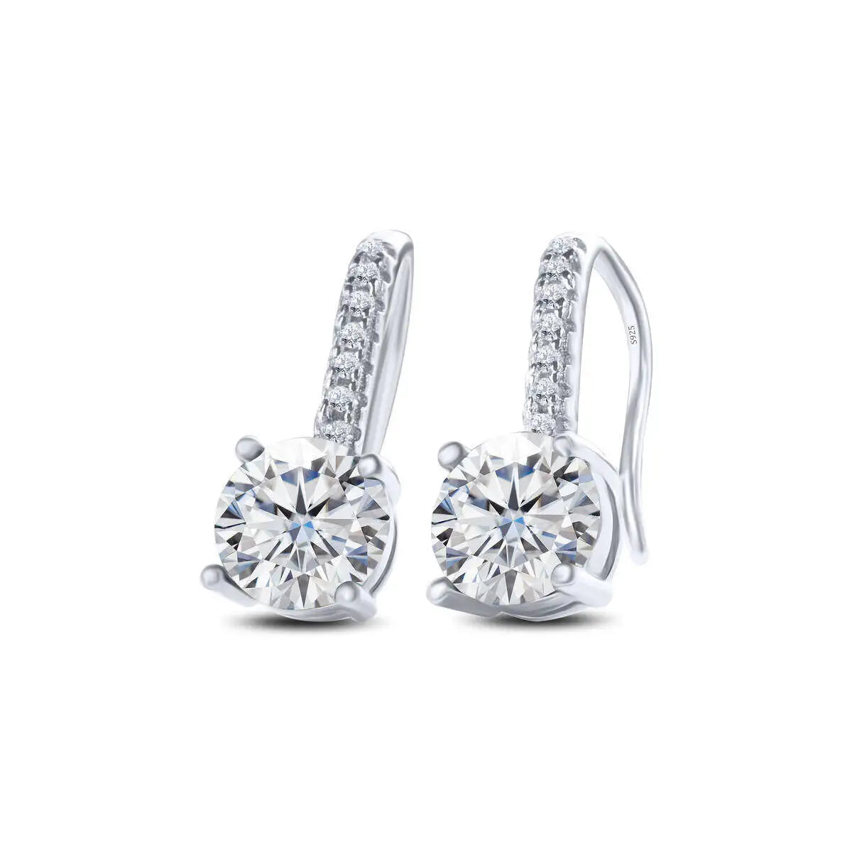 1ct D Color Moissanite 925 Sterling Silver Drop Earrings for Women Wedding BandsCo Straps