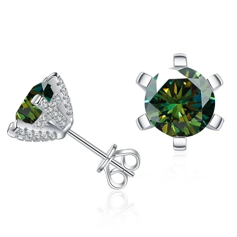 1ct D VVS Moissanite Stud Earrings 925 Sterling Silver 3EX Cut Women Daily BandsCo Straps