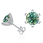 1ct D VVS Moissanite Stud Earrings 925 Sterling Silver 3EX Cut Women Daily BandsCo Straps