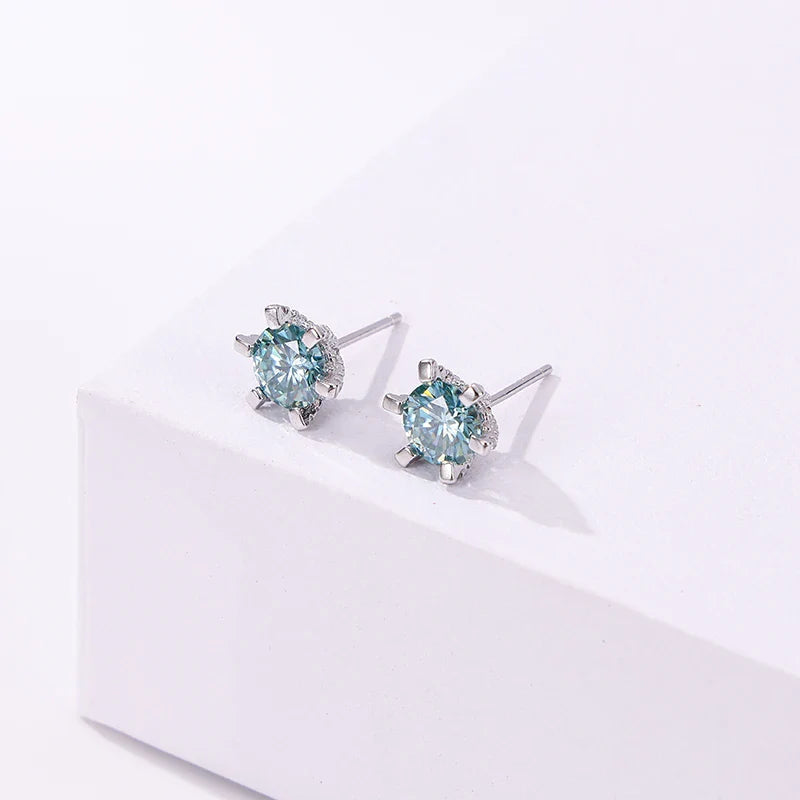 1ct D VVS Moissanite Stud Earrings 925 Sterling Silver 3EX Cut Women Daily BandsCo Straps