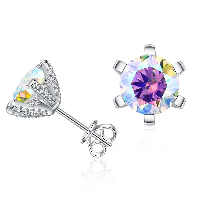 1ct D VVS Moissanite Stud Earrings 925 Sterling Silver 3EX Cut Women Daily BandsCo Straps