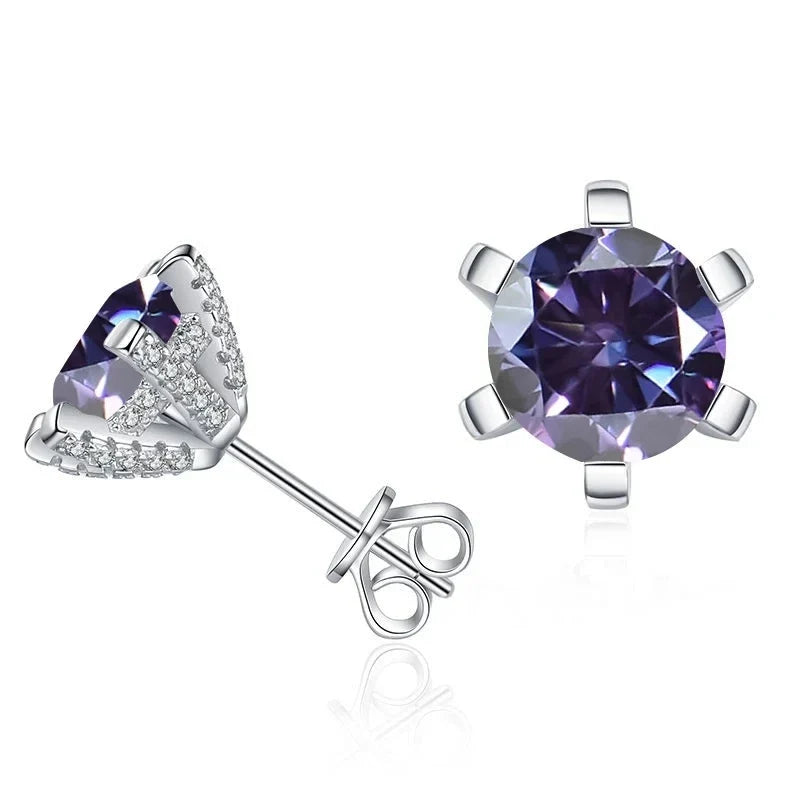 1ct D VVS Moissanite Stud Earrings 925 Sterling Silver 3EX Cut Women Daily BandsCo Straps