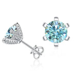 1ct D VVS Moissanite Stud Earrings 925 Sterling Silver 3EX Cut Women Daily BandsCo Straps