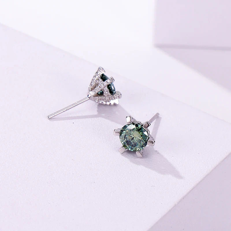 1ct D VVS Moissanite Stud Earrings 925 Sterling Silver 3EX Cut Women Daily BandsCo Straps