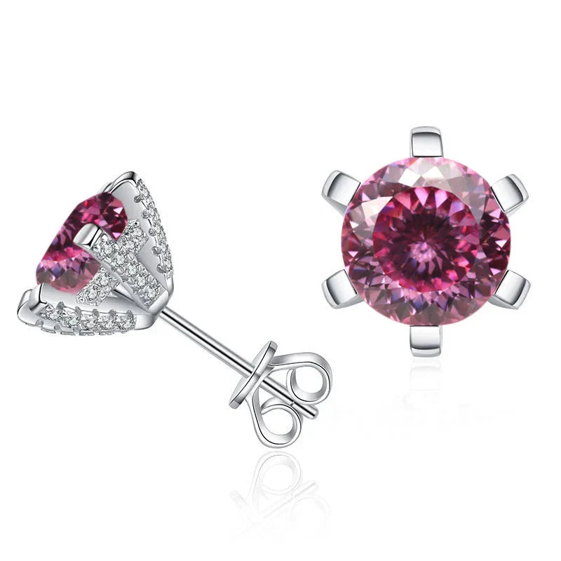 1ct D VVS Moissanite Stud Earrings 925 Sterling Silver 3EX Cut Women Daily BandsCo Straps