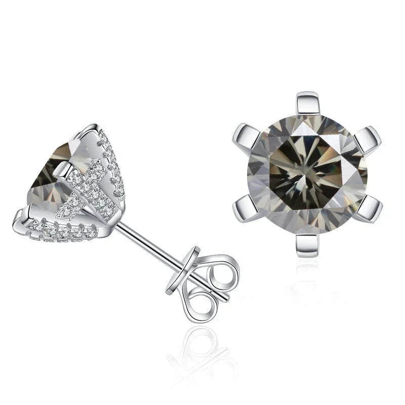 1ct D VVS Moissanite Stud Earrings 925 Sterling Silver 3EX Cut Women Daily BandsCo Straps