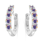 1ct D Color 3mm Moissanite Hoop Charm Earrings 925 Sterling Silver Women BandsCo Straps