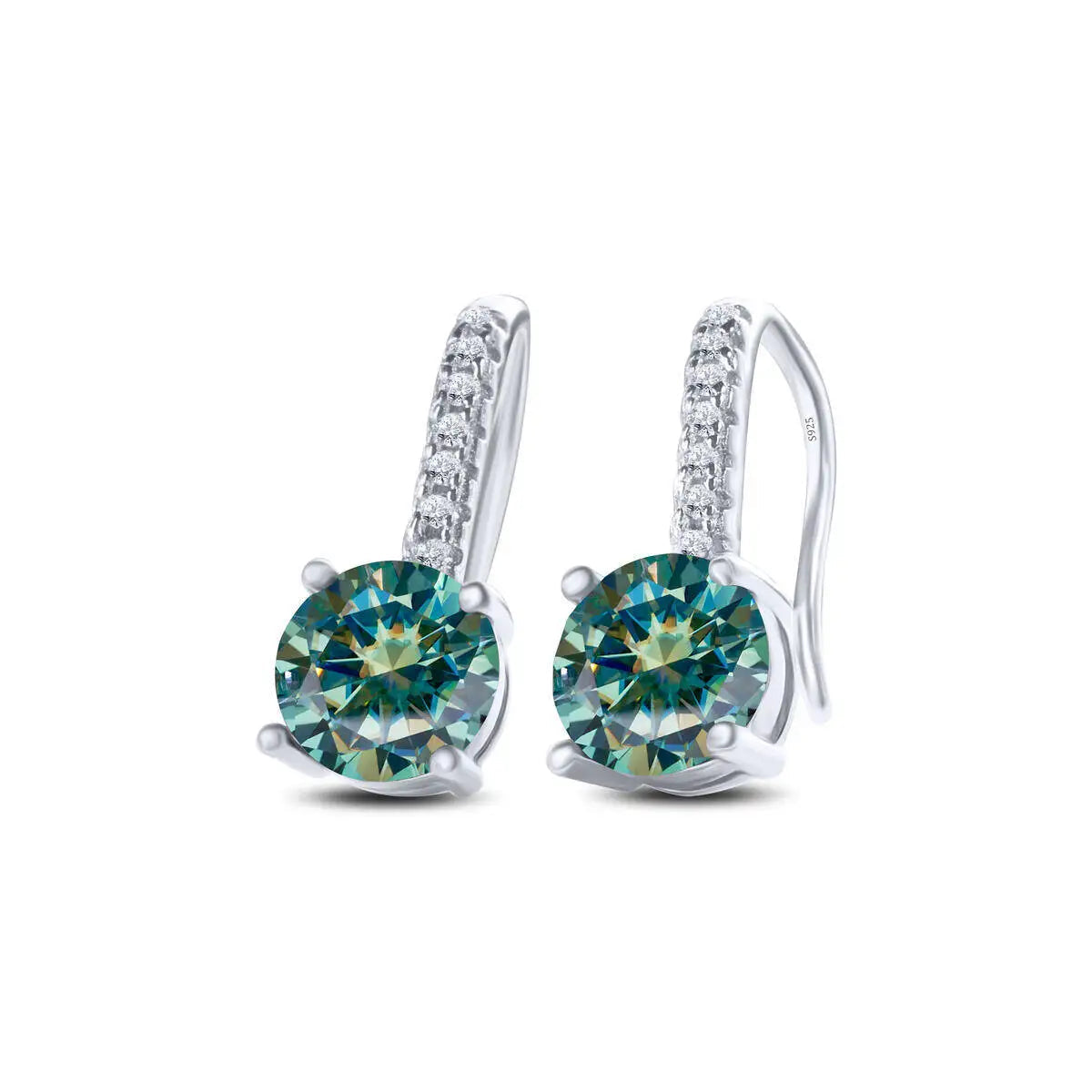 1ct D Color Moissanite 925 Sterling Silver Drop Earrings for Women Wedding BandsCo Straps