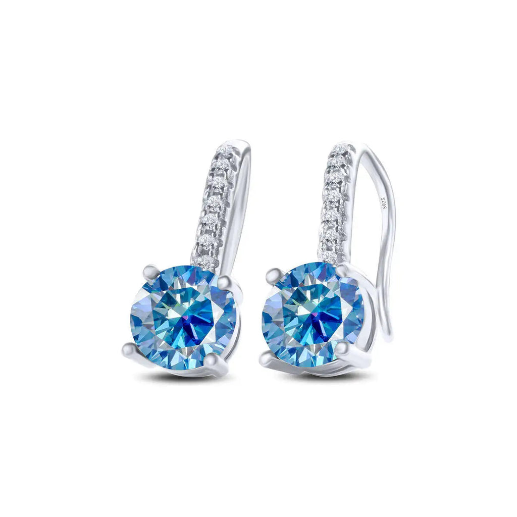 1ct D Color Moissanite 925 Sterling Silver Drop Earrings for Women Wedding BandsCo Straps