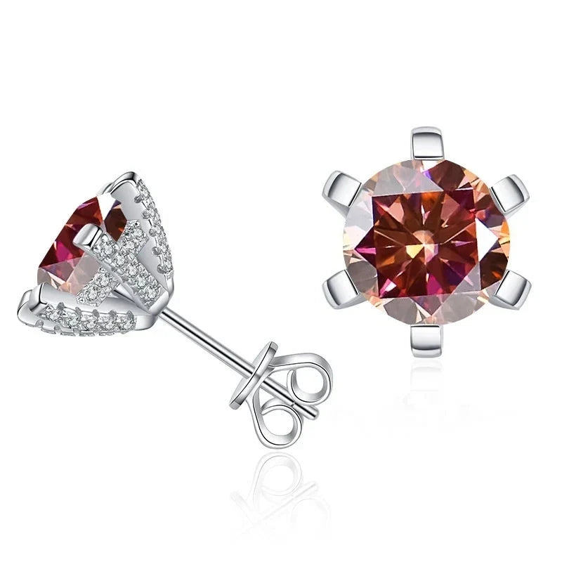 1ct D VVS Moissanite Stud Earrings 925 Sterling Silver 3EX Cut Women Daily BandsCo Straps