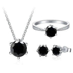 1ct D Color Moissanite Bridal Set 925 Sterling Silver Ring Earring Necklace BandsCo Straps