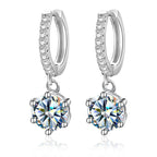 1CT Certified Moissanite Hoop Earrings For Women 925 Sterling Silver BandsCo Straps