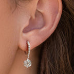 1CT Certified Moissanite Hoop Earrings For Women 925 Sterling Silver BandsCo Straps