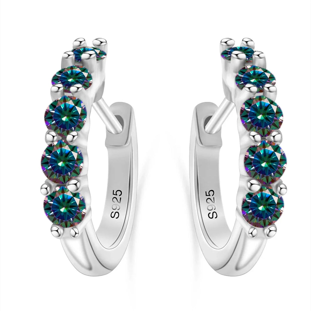 1ct D Color 3mm Moissanite Hoop Charm Earrings 925 Sterling Silver Women BandsCo Straps