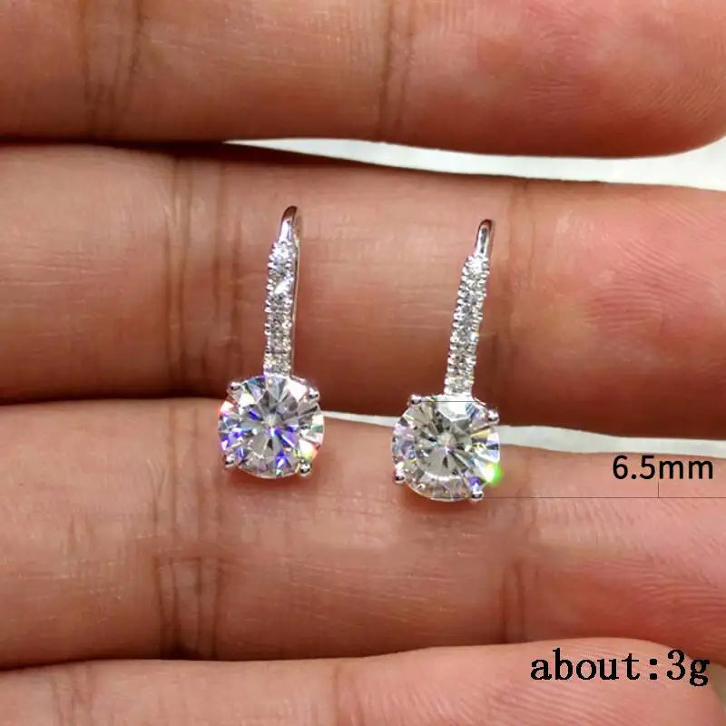 1ct D Color Moissanite 925 Sterling Silver Drop Earrings for Women Wedding BandsCo Straps