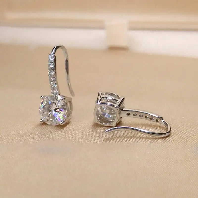 1ct D Color Moissanite 925 Sterling Silver Drop Earrings for Women Wedding BandsCo Straps