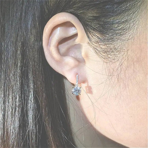 1ct D Color Moissanite 925 Sterling Silver Drop Earrings for Women Wedding BandsCo Straps