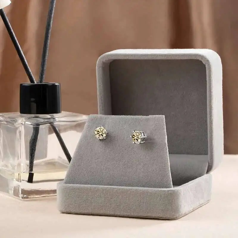 1ct D Color Moissanite Bridal Set 925 Sterling Silver Ring Earring Necklace BandsCo Straps
