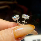 1ct D Color Moissanite Stud Earrings 925 Sterling Silver Gold Plated Wedding BandsCo Straps
