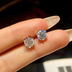 1ct D Color Moissanite Stud Earrings 925 Sterling Silver Gold Plated Wedding BandsCo Straps