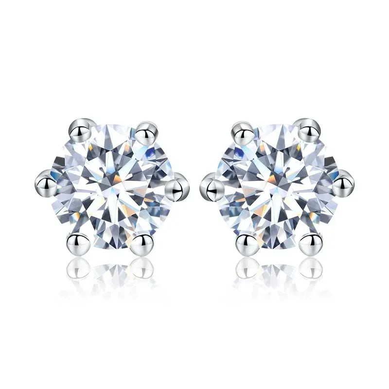1ct D Color Moissanite Stud Earrings 925 Sterling Silver Gold Plated Wedding BandsCo Straps