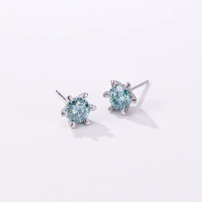 1ct D VVS Moissanite Stud Earrings 925 Sterling Silver 3EX Cut Women Daily BandsCo Straps