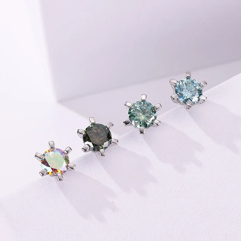 1ct D VVS Moissanite Stud Earrings 925 Sterling Silver 3EX Cut Women Daily BandsCo Straps