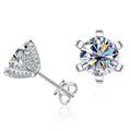 1ct D VVS Moissanite Stud Earrings 925 Sterling Silver 3EX Cut Women Daily BandsCo Straps