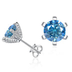 1ct D VVS Moissanite Stud Earrings 925 Sterling Silver 3EX Cut Women Daily BandsCo Straps