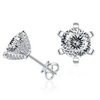 1ct D VVS Moissanite Stud Earrings 925 Sterling Silver 3EX Cut Women Daily BandsCo Straps