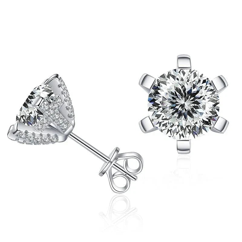 1ct D VVS Moissanite Stud Earrings 925 Sterling Silver 3EX Cut Women Daily BandsCo Straps