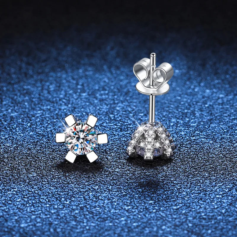 1ct D VVS Moissanite Stud Earrings 925 Sterling Silver 3EX Cut Women Daily BandsCo Straps