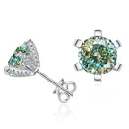 1ct D VVS Moissanite Stud Earrings 925 Sterling Silver 3EX Cut Women Daily BandsCo Straps
