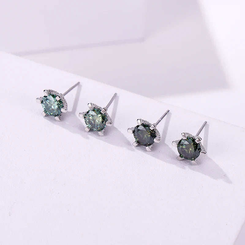 1ct D VVS Moissanite Stud Earrings 925 Sterling Silver 3EX Cut Women Daily BandsCo Straps