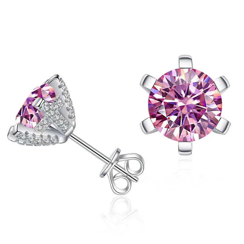 1ct D VVS Moissanite Stud Earrings 925 Sterling Silver 3EX Cut Women Daily BandsCo Straps