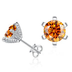 1ct D VVS Moissanite Stud Earrings 925 Sterling Silver 3EX Cut Women Daily BandsCo Straps