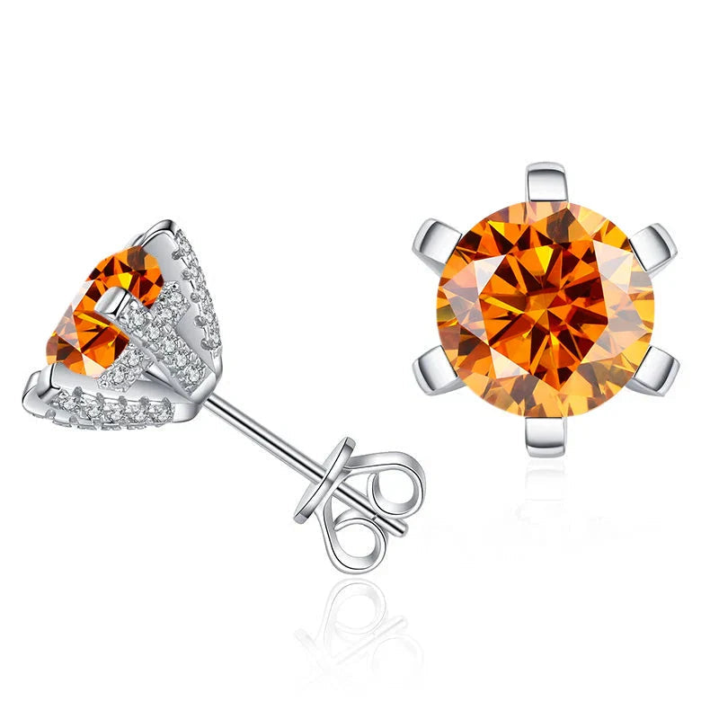 1ct D VVS Moissanite Stud Earrings 925 Sterling Silver 3EX Cut Women Daily BandsCo Straps