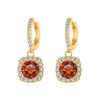 1ct GRA-Certified Moissanite Drop Earrings VVS D 18K Gold Plated 925 Sterling BandsCo Straps