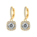 1ct GRA-Certified Moissanite Drop Earrings VVS D 18K Gold Plated 925 Sterling BandsCo Straps