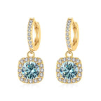 1ct GRA-Certified Moissanite Drop Earrings VVS D 18K Gold Plated 925 Sterling BandsCo Straps