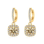 1ct GRA-Certified Moissanite Drop Earrings VVS D 18K Gold Plated 925 Sterling BandsCo Straps