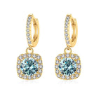 1ct GRA-Certified Moissanite Drop Earrings VVS D 18K Gold Plated 925 Sterling BandsCo Straps
