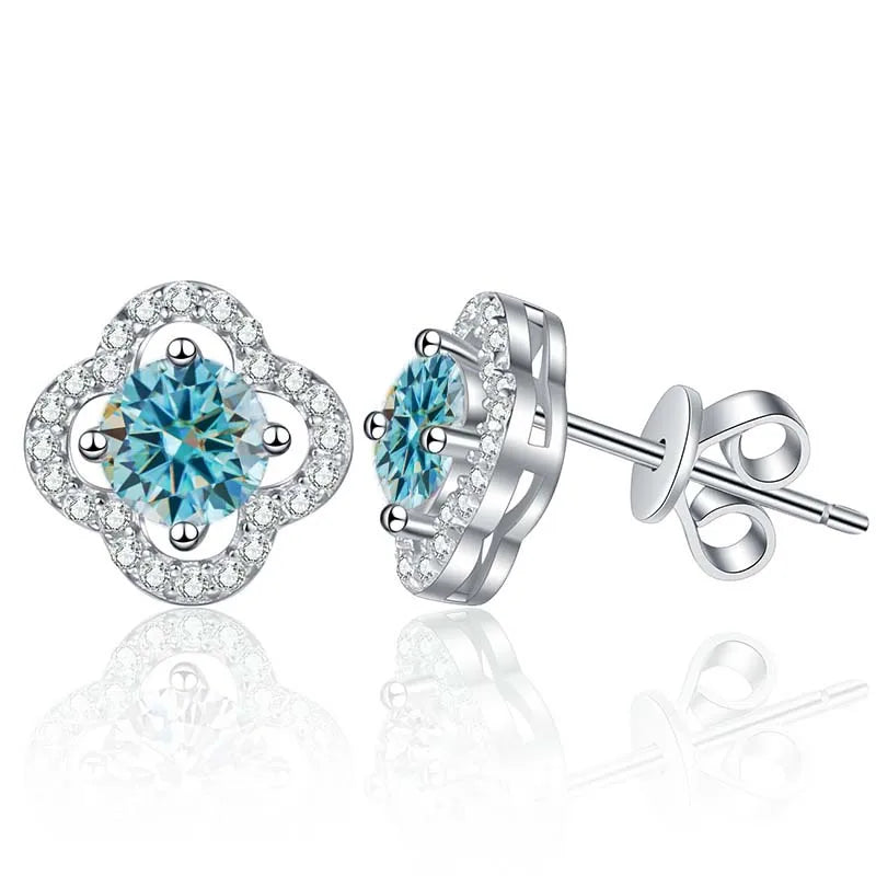 1ct Moissanite Stud Earrings For Women 925 Sterling Silver Wedding Gift BandsCo Straps