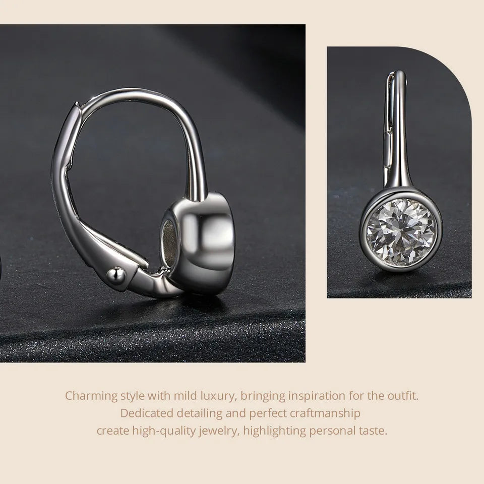 1CT Moissanite Drop Dangle Earrings 925 Sterling Silver Wedding Bridal Gift BandsCo Straps