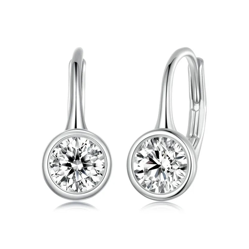 1CT Moissanite Drop Dangle Earrings 925 Sterling Silver Wedding Bridal Gift BandsCo Straps