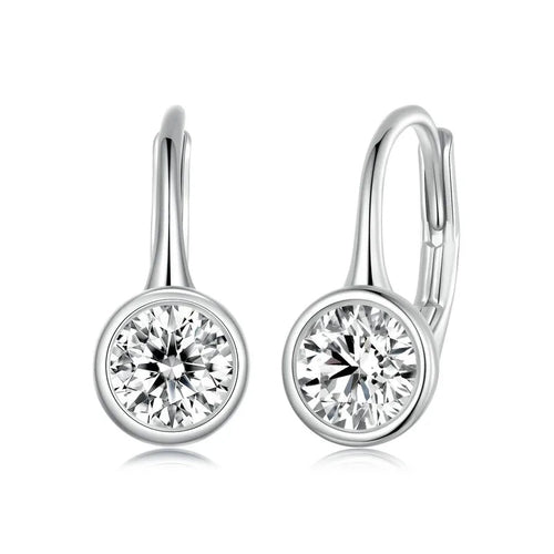 1CT Moissanite Drop Dangle Earrings 925 Sterling Silver Wedding Bridal Gift BandsCo Straps