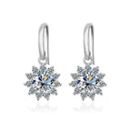 1CT Moissanite Drop Earrings 925 Sterling Silver Colorful Green Blue Pink BandsCo Straps